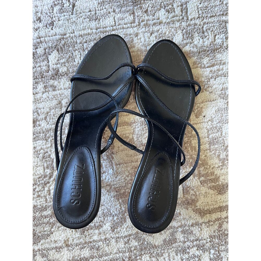 New Schutz Evenise Strappy Kitten-Heel Leather Sandals US7.5 - Picture 3 of 5